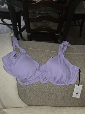 BRAND NEW Shade & Shore Lilac Underwire Bikini Top - Light Purple 38D